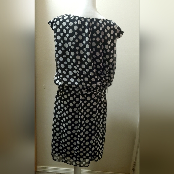 Signature By Robbie Bee Black White Polkadot Dress Size 18W - Picture 2 of 4